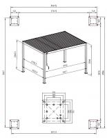 MI Pergola 111 DELUXE Lamellen-Dach 11 cm Alu-Gestell Woodlook 3x4m